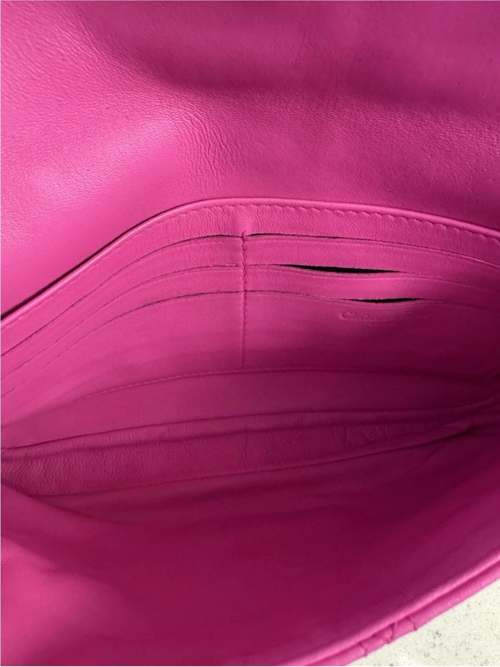 Dior Quilted Leather Chain Crossbody Pouch in Pink - Picture 5 of 12